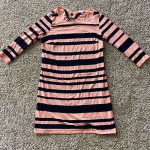 Pink & blue Striped crown and ivy dress